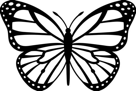 black  white butterfly clip art coloring page  kids kids clipartix