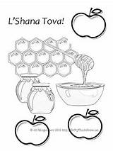 Pages Hashanah Rosh Coloring Getcolorings Apples Honey sketch template