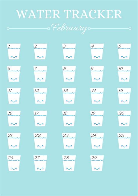 monthly water tracker template printable  etsy