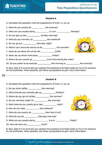 prepositions  time prepositions preposition  time time worksheets