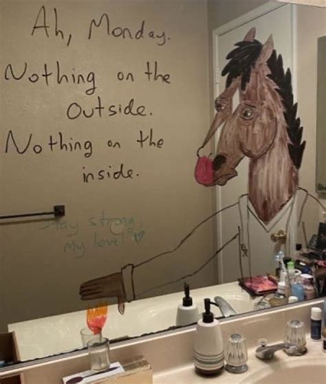 husband doodles on his wife s mirror every morning to help