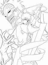 Ichigo Bleach Kurosaki Hollow Bankai Colorear Desenho Linework Manga Coloriages Mädchen Wonder Dämon Renji sketch template