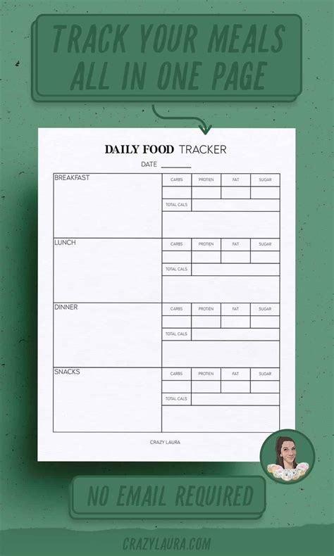food tracker printable simple  detailed pages food tracker