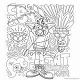 Crash Bandicoot Coco Arrested Xcolorings Loudlyeccentric 630px sketch template