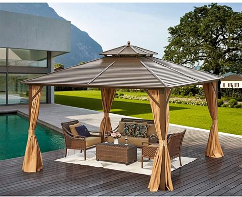 yoleny    hardtop gazebo galvanized steel outdoor gazebo canopy double vented roof