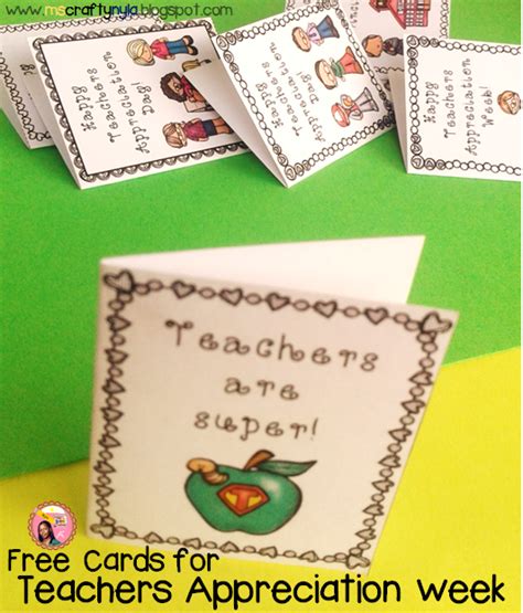 nylas crafty teaching  teachers appreciation week cards