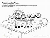 Vegas Coloring Sign Pages Summer Strip Choose Board Worksheets Nevada sketch template