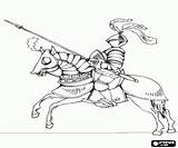 Caballero Armadura Lanza Kleurplaten Speer Caballeros Armor Ridder Paard Spear Ridders Strijders Guerreros Lancia Cavallo Cavaliere Corazza sketch template