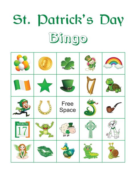 st patricks day picture bingo cards prints   etsy
