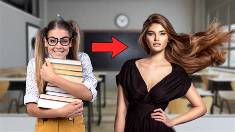 Breaking Nerdy Girl In Class Takes Off Glasses Lets Down Hair The