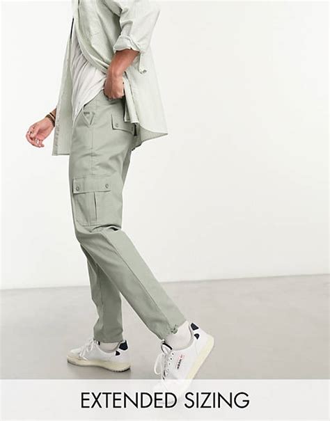 asos design tapered cargo pants  green asos