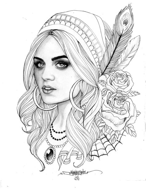 coloring pages  adults faces boringpopcom
