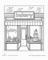 Bakery Coloring Worksheet Pages Education Places Colouring House Worksheets Preschool Town Color Adult Drawing Sheets Community Adults Window Visit Choose sketch template