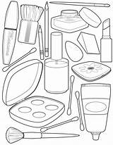 Makeup Coloring Pages Girls Colouring Beauty Kids Barbie Kit sketch template