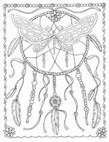 Coloring Dream Catcher Pages Dreamcatcher Adult Mandala Butterfly Printable Adults Colouring Book Native Drawing Tattoo Butterflies Etsy American Catchers Color sketch template