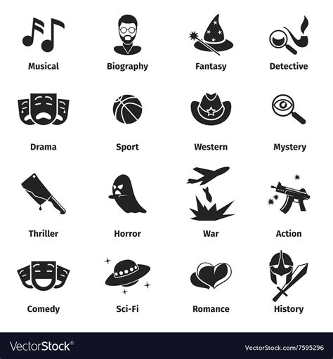 genres icons royalty  vector image vectorstock