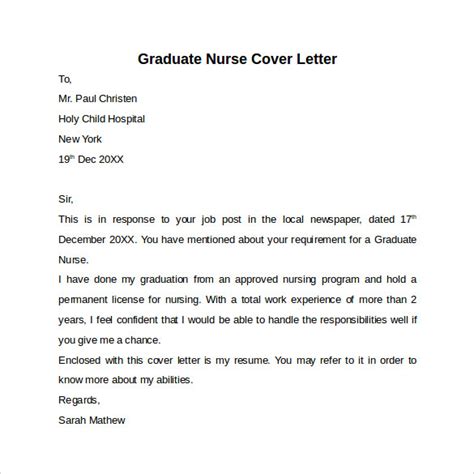 grad rn cover letter examples  popular gover