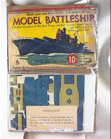 wwii paper model battleship toys vintage paper   good