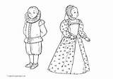 Tudor Colouring Children Rich Pages Men Poor Coloring Template Women History Sketch Village Activity Explore sketch template