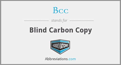 bcc blind carbon copy