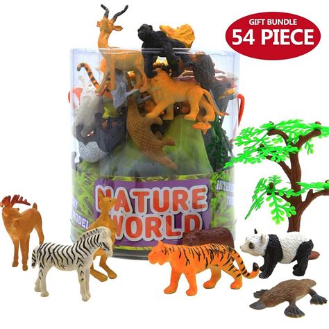 amazoncom animals figure piece mini jungle animals toys set  gift boxzoo world