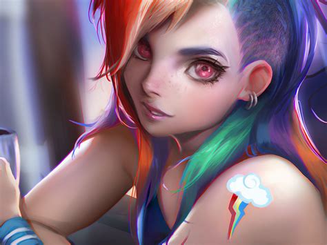 Girls With Rainbow Hair Wallpapers Wallpaper Cave