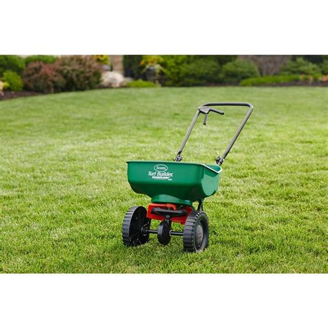 scotts seed spreader turf builder grass lawn  fertilizer garden tools  ebay