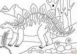 Stegosaurus Coloring Pages Printable Jurassic Drawing Categories sketch template