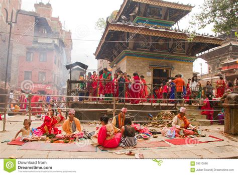 Temple Of Teej Festival Durbar Square Kathmandu Nepal Editorial