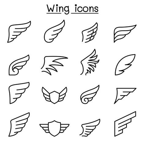 Clip Art Of A Simple Angel Wing Tattoos Illustrations Royalty Free