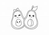 Coloring Pages Avocado Fruit Kids Popular sketch template
