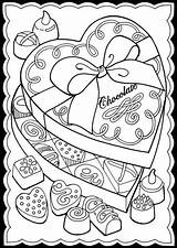 Candy Valentine Coloring Digital Pages Stamping Freebie Craftgossip Dover Publications Books sketch template