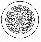 Coloring Mandala Chakra Heart Pages Template sketch template