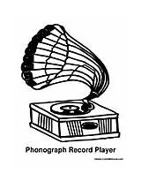 Record Player Phonograph Coloring Pages Stereo Cd Colormegood Music sketch template