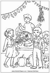 Harvest Festival Pages Colouring Coloring Fall Thanksgiving Autumn Kids Printable Activities Party Crafts Activityvillage Church Fun Print School Visit Village sketch template