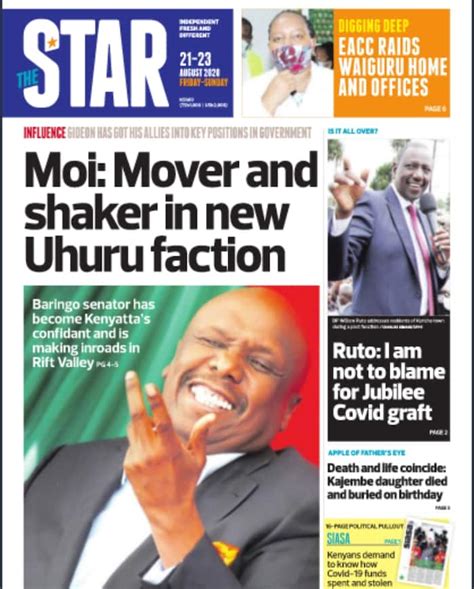 newspapers review list    revered kenyan power brokers