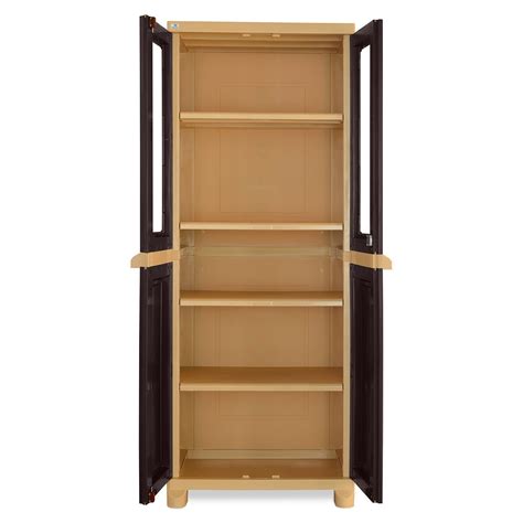 nilkamal freedom fb plastic storage cabinet brown beige