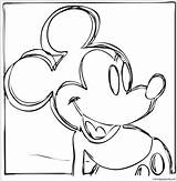Andy Warhol Mouse Mickey Pages Coloring Color sketch template