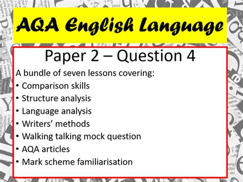 aqa english language paper  question   lesson bundle teaching