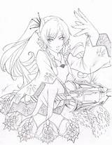 Rwby Coloring Pages Sketch Weiss Template sketch template