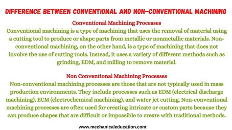 difference  conventional   conventional machining mechanical education