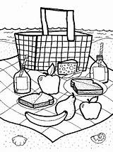 Picnic Coloring Basket Preschool Crafts Theme Pages Printable Kids Food Craft Baskets Drawing Family Picnics Activities Summer Fun Colouring Go sketch template