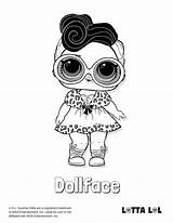 Lol Coloring Pages Surprise Doll Dollface Lotta Face Dolls Colouring Baby Color Printable Kids Series Print Redirect sketch template