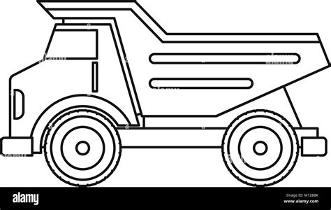 dump truck icon outline stock vector image art alamy