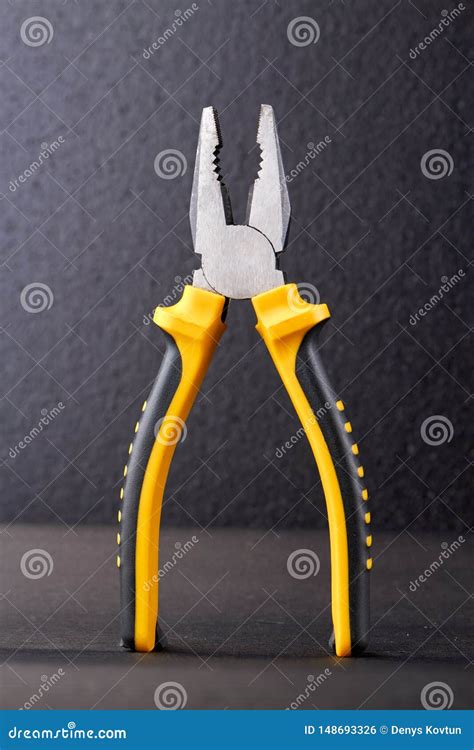 pliers  rubber handle stock photo image  dark cutter