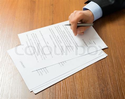 businessman writing   form stock image colourbox