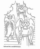 Bible Heaven Coloring Pages Story Jacob Sunday School Characters Color Stairway Children Kids Dream Drawing Stories Sheets Ladder Sheet Character sketch template