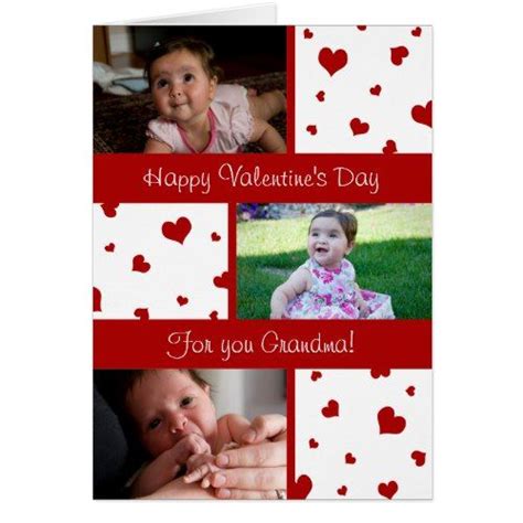 happy valentine s day grandma photo card hearts zazzle
