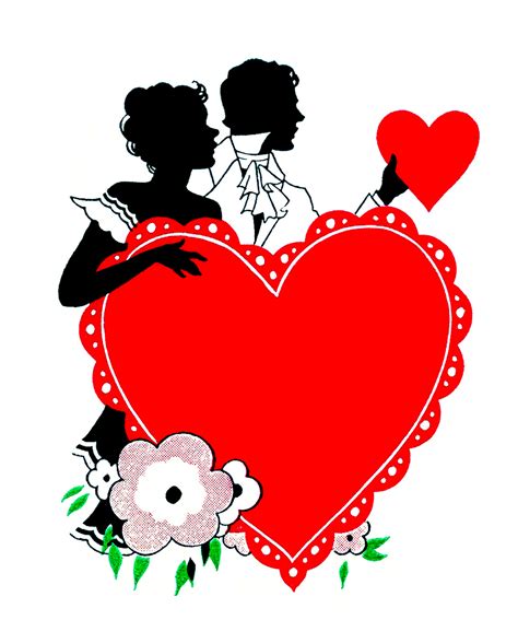 12 vintage happy valentine s day silhouettes the