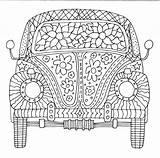 Herbie Volkswagen Mandalas Pintar Adultos Dezenhos Larva Pasta sketch template